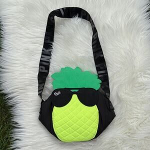 Victoria's Secret Pink Limited Ed Pineapple Black Lunch Beach Cooler Bag.